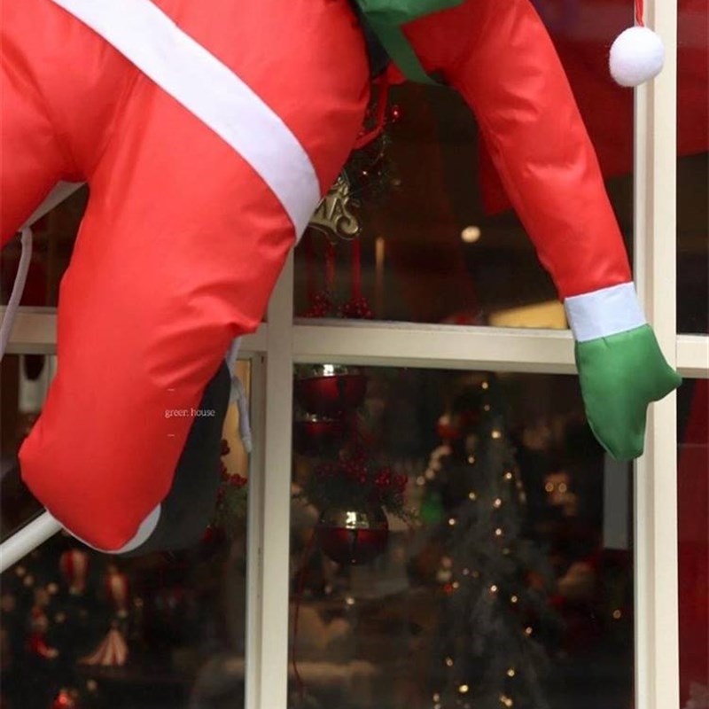 圣诞老人爬窗充气圣诞气氛组网红橱窗圣诞老人场景布置挂件摆件