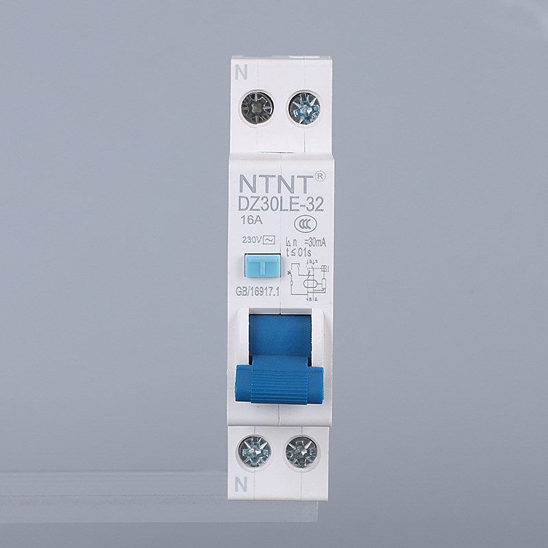 单片双进双出漏电保护器 单级断路器家用220V 1P+N空气开关带漏保