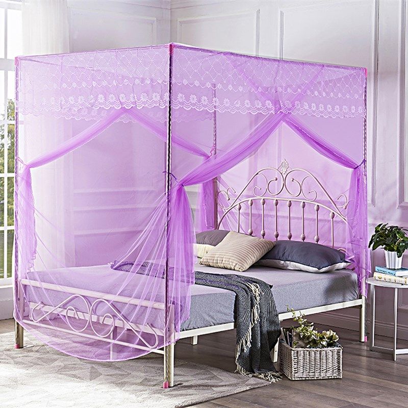 加密双门蚊帐不锈钢落地支架蚊帐1.2m床1.5m床1.8m床双人单人防尘