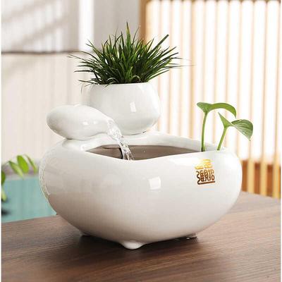 招财陶瓷流生17233水财循环水小型开桌面客厅茶桌办公室观装饰品