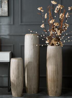 现11513代约浅色软装客景德镇陶简瓷落地花瓶厅插大花干花号装饰