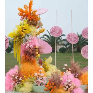 天然细麻丝礼盒填充物 婚庆场地 节日场景布置彩色麻丝填充物