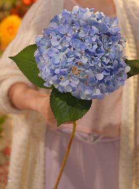 绣 新款 蓝色 白 多层花瓣客球厅花色 绢布87912材质 仿真花