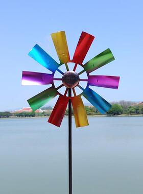 铁彩艺旋转风车七户外花园饰景摆件幼儿园小院子阳台庭院35207造