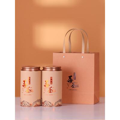 茶叶罐纸罐空盒张家界莓茶藤茶龙须芽尖圆筒密封茶叶包装空罐定制