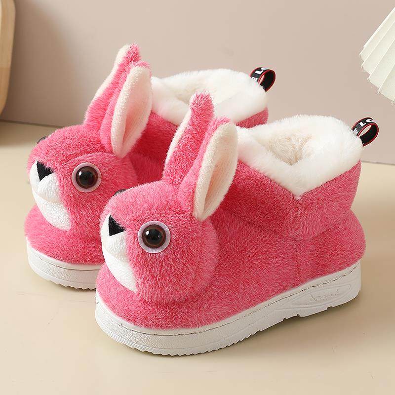 冬季儿童棉拖鞋女童冬天宝宝家居兔子毛毛拖鞋子防滑保暖棉鞋男童