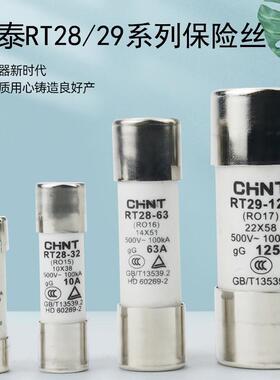 正泰RT28-32/63熔断器熔芯 熔断体10A16A20A32A保险丝RO15芯子63A