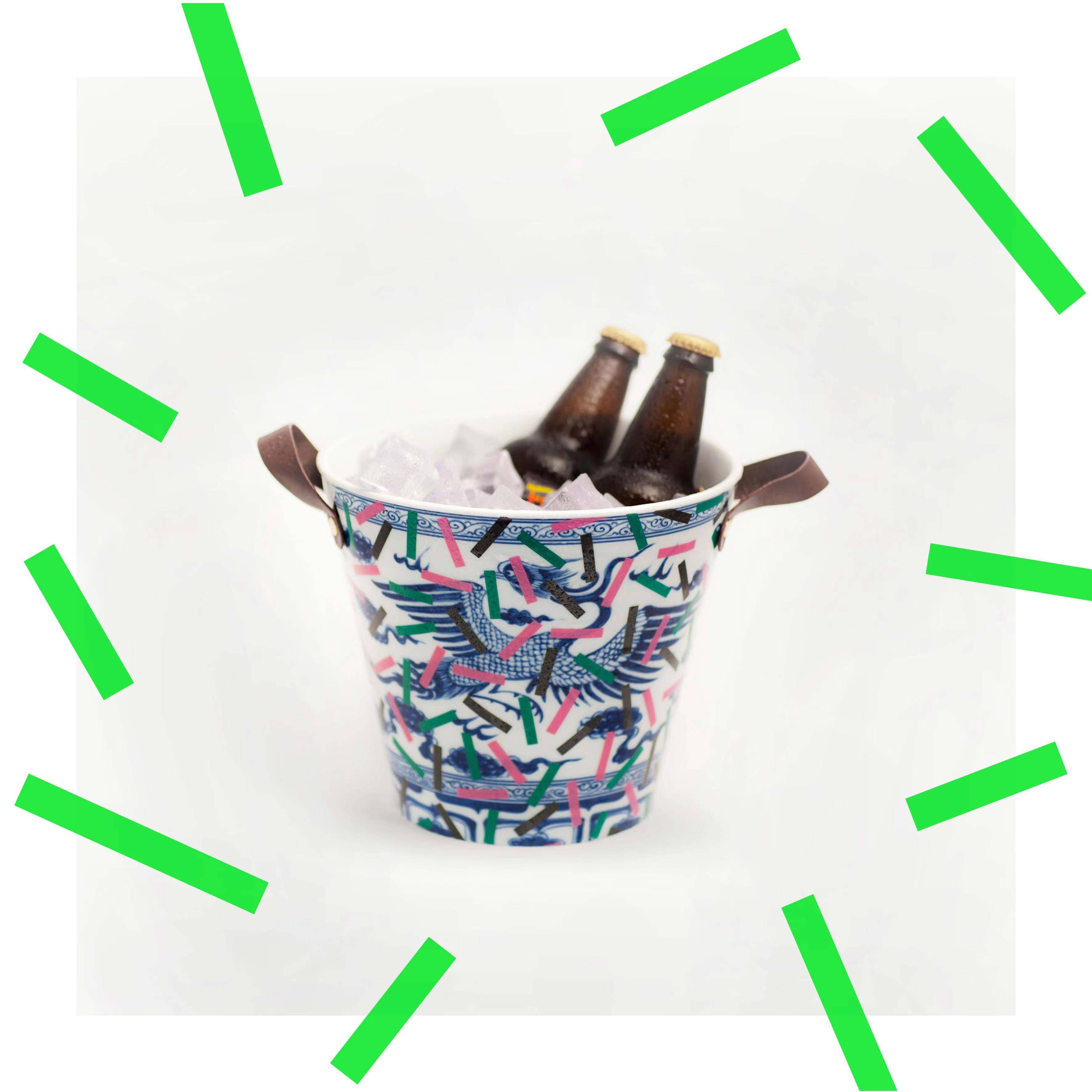 占领系列--仿古元青花陶瓷冰桶 宜冰镇威士忌 红酒 香槟 白葡萄酒