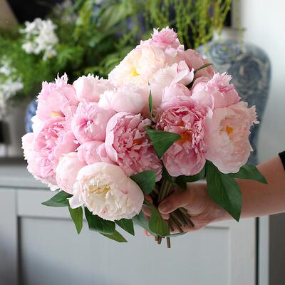 仙气把真束庭香牡丹花束彷花客厅餐桌饰布品摆件婚礼装73213置假
