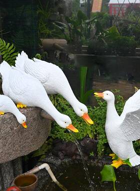 户外花园庭院造物景装饰院子彷真动水池水景假山水树脂喝44012子