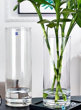 竹特大65553号落地花玻璃透明摆水养富贵竹水瓶玫瑰百件合插花客