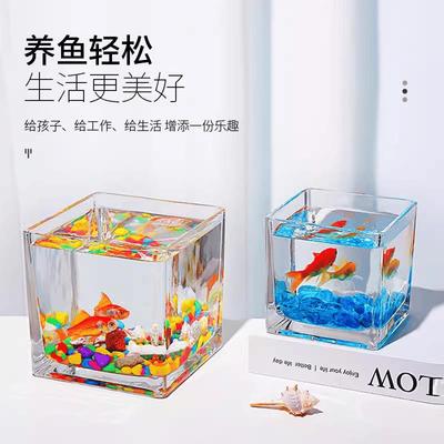 创意水培器皿花玻瓶摆件透明璃42213缸盆插黄花金葛植花物正方形