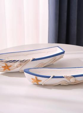 地中轮模船海洋风装饰品摆件创意船型工艺品海盗船66217摆台格小