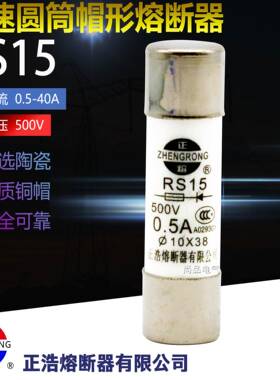 正浩20个RS15快速熔断器10*38MM陶瓷500V保险丝管16A10A20A25A32A