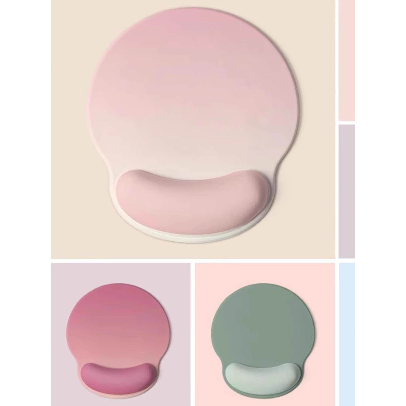 粉色渐变鼠标垫护腕垫子女生办公室滑鼠垫高颜值电脑键盘桌垫防滑