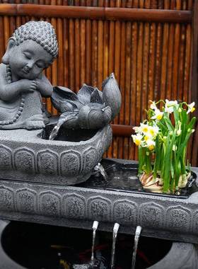 外新78988中式鱼缸环水流水摆件景循观户庭院泉花园装饰室外喷鱼