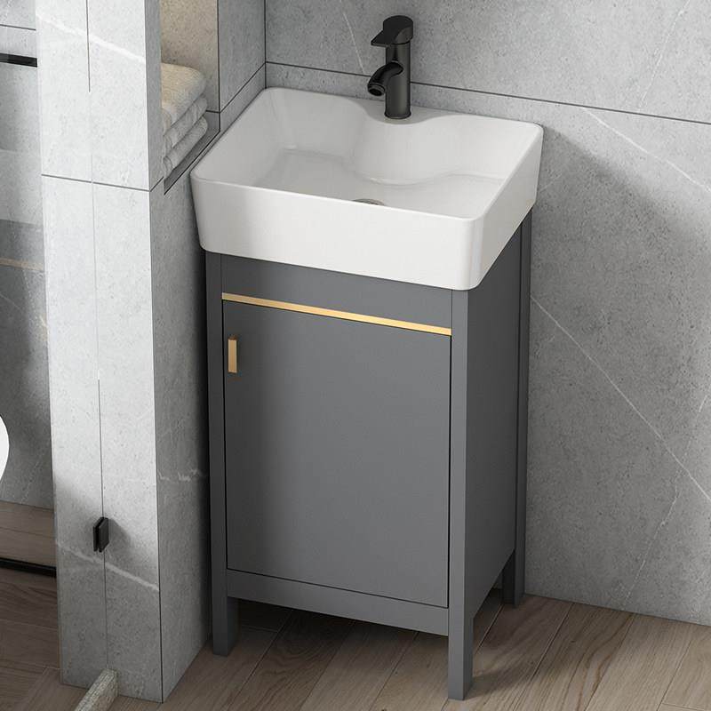 小户型立柱盆落地式浴室柜组合陶瓷一体洗脸盆阳台洗手盆洗漱台池