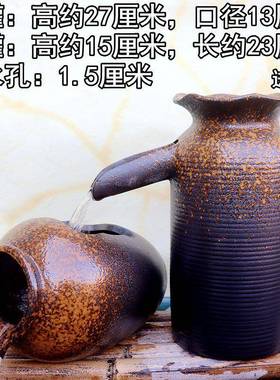 态鱼缸陶罐VYW循环流水配饰件中生式创新意手工流水造景装品摆件