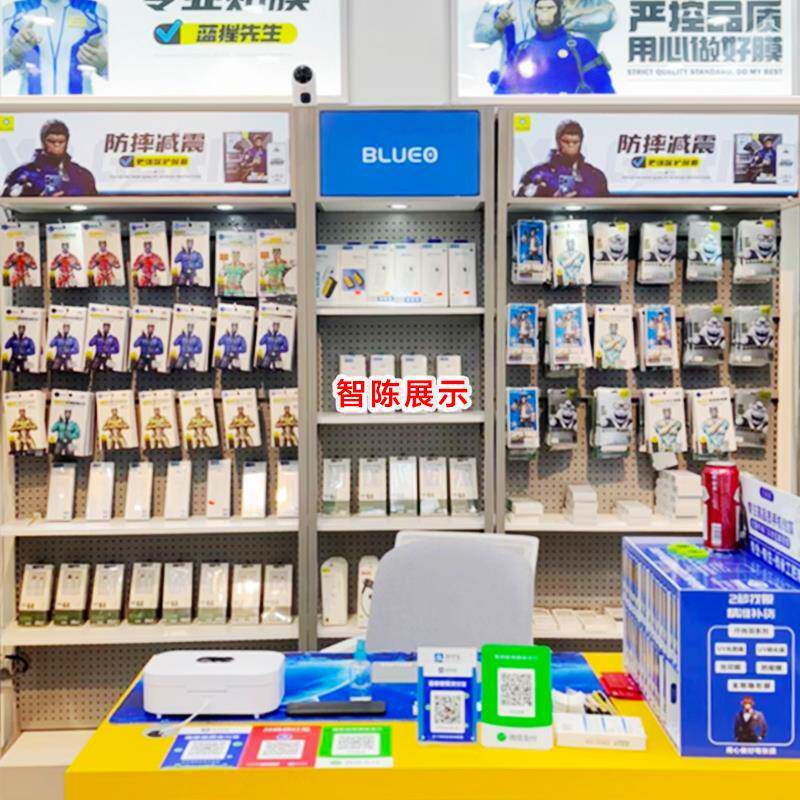 手机配件展示架新款手机柜台电脑展示柜数码产品陈列蓝猩货架定制