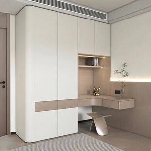 全屋定制整体衣柜一门到顶卧室家用衣帽间定做转角柜组合书桌一体