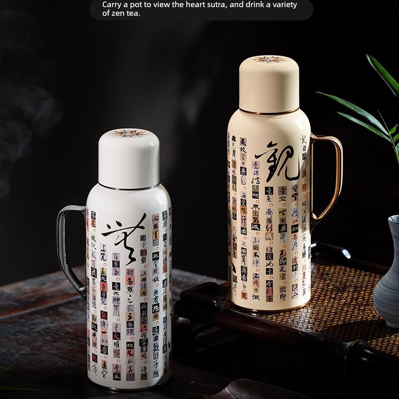 一原传家壶纯钛保温焖茶壶保温杯595ml观心车载户外便携新款礼品