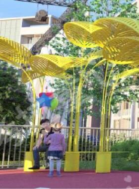 制户外大不锈树钢定叶廊架雕塑广场公园售97896楼处园林落地景观