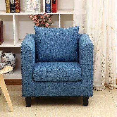 新品时尚简约小户型皮质布艺单人沙发小围椅酒店办公网咖沙发休闲