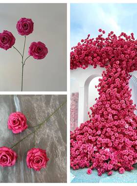 仿真玫瑰花瀑墙布德费31281洛伊玫瑰高级感商场布网红花打卡婚置