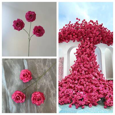 仿真玫瑰花瀑墙布德费31281洛伊玫瑰高级感商场布网红花打卡婚置