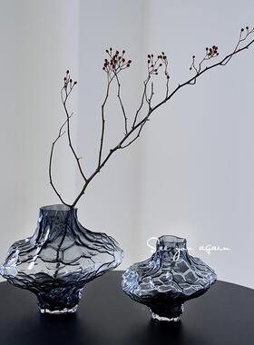 丹麦峡谷饰玻花瓶创意i客ns璃风厅插花摆件高级感06671居家装山谷
