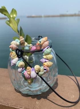 青岛旅游念贝品贝壳手炼天然壳海螺手海纪星手炼女款01268海边炼