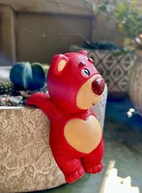 树草莓熊挂户外阳台味露台花园脂摆件花瓶45602装饰创意趣盆挂件