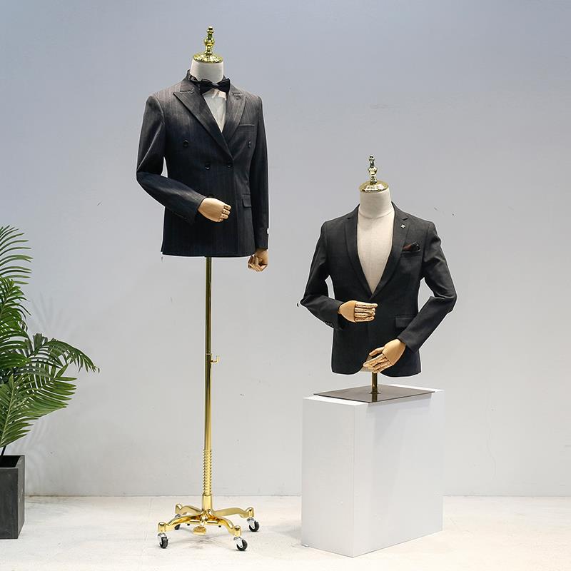 服装店男模特道具半身男装人台橱窗西装礼服拍摄模特展示架全身
