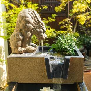 阳ILG庭院鱼缸循环水流水摆件 风水招财水兽台落地水吸循鱼池水环