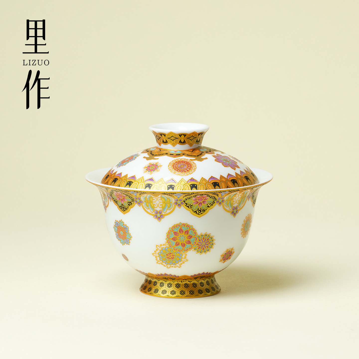 里作金莳绘百花宴陶瓷盖碗高端手工陶瓷泡茶碗精致功夫茶具泡茶器,餐饮具,盖碗,淘宝优惠券,粉丝福利购,淘宝优惠卷