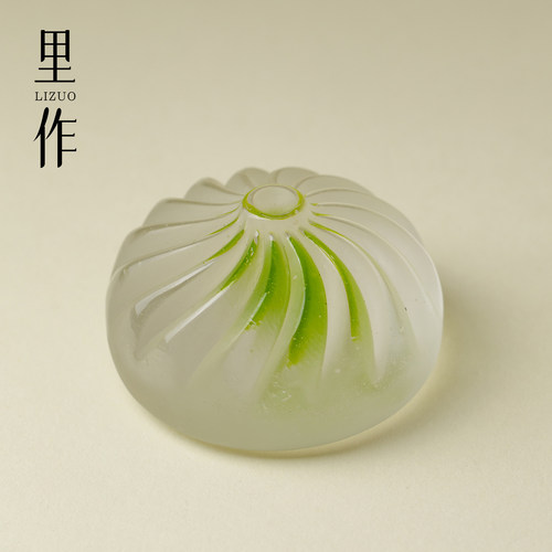 里作 有福包琉璃茶宠紫砂壶盖碗茶盖托功夫茶具茶道配件高级摆件