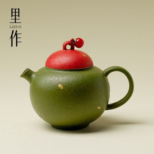 里作复古中式手工洒金圆肚茶壶
