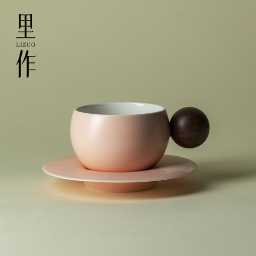 里作创意渐变粉色咖啡杯高颜值精致小众精致复古牛奶杯手工马克杯