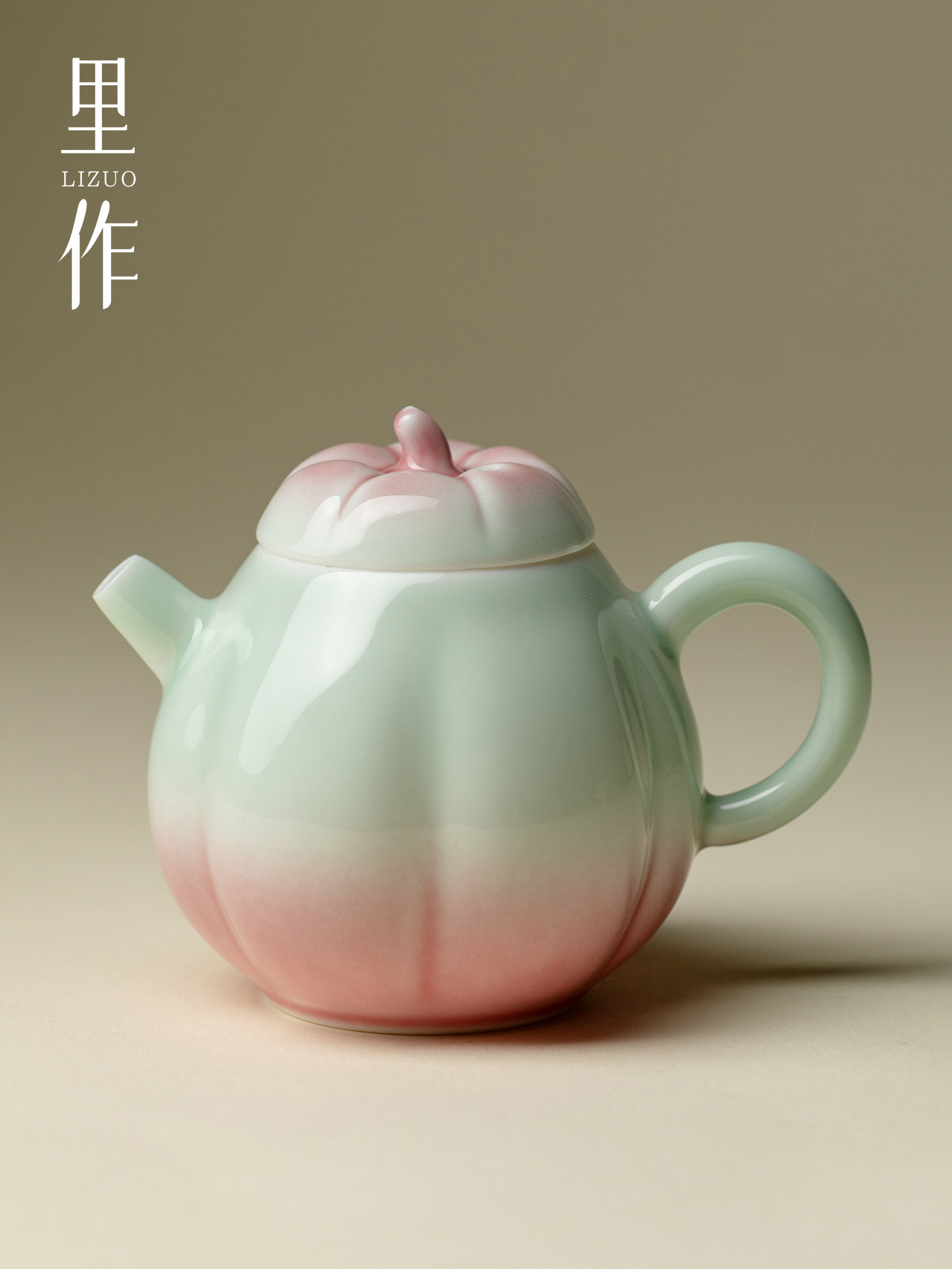 日作纯手工小清新茶壶高价值家用陶瓷南瓜壶影粉功夫茶具茶隔板