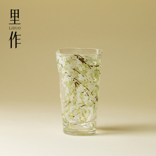 里作高颜值梨絮日式主人杯高硼硅耐热玻璃茶杯家用功夫茶具品茗杯