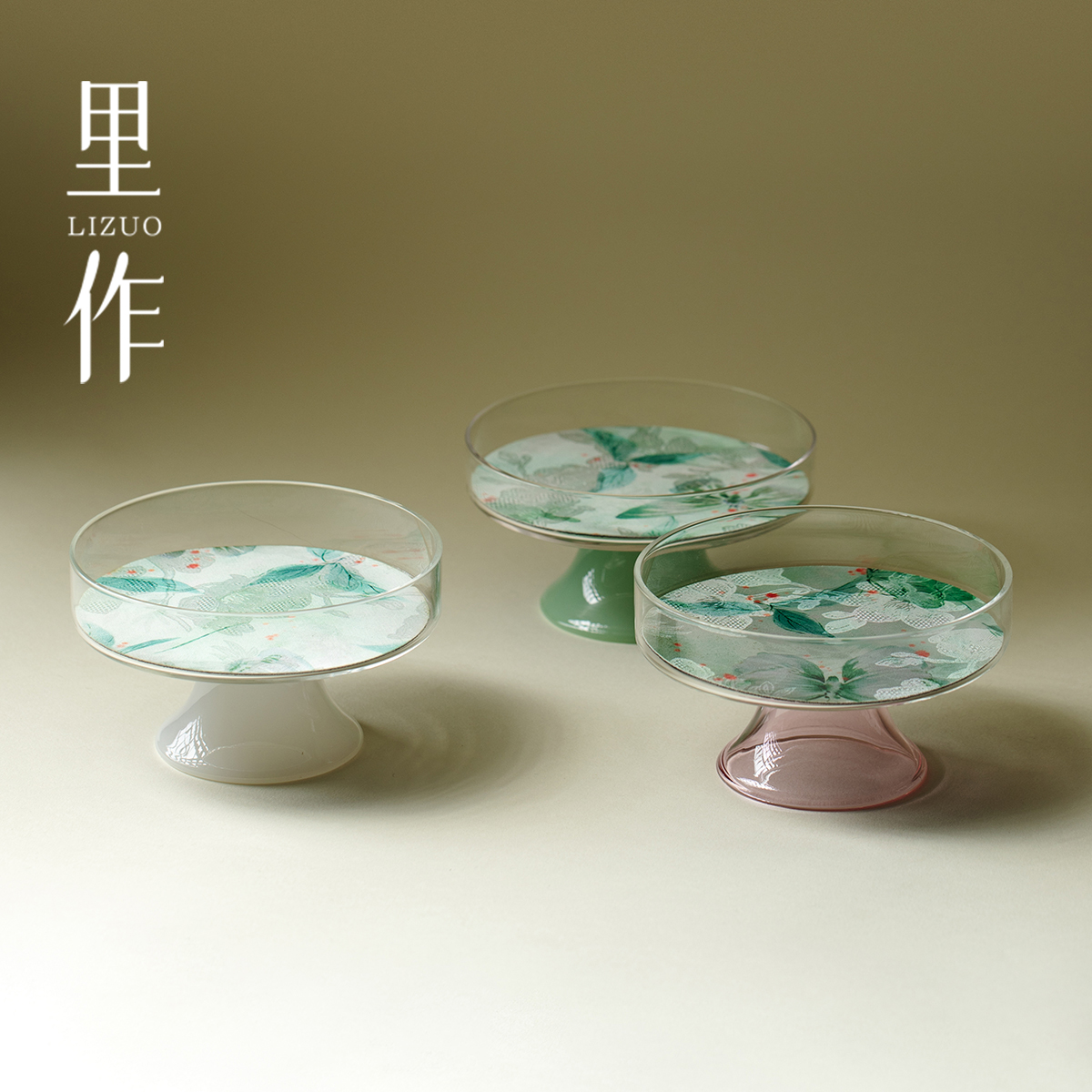 里作 高颜值耐热玻璃壶承家用简约高硼硅高脚干泡台高档茶壶托盘