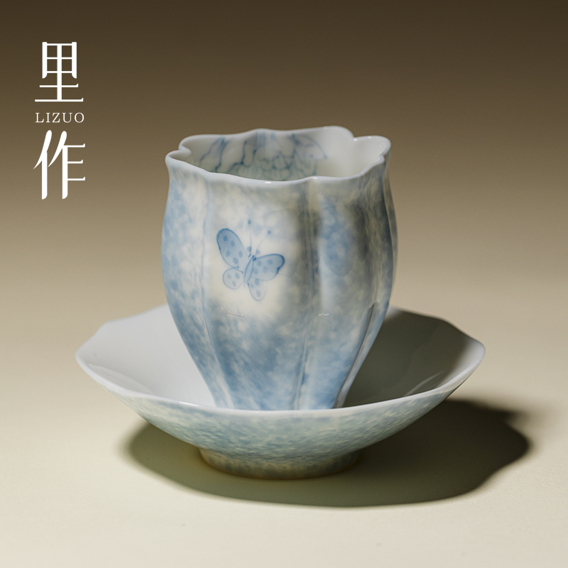 里作手绘蝶恋花主人杯
