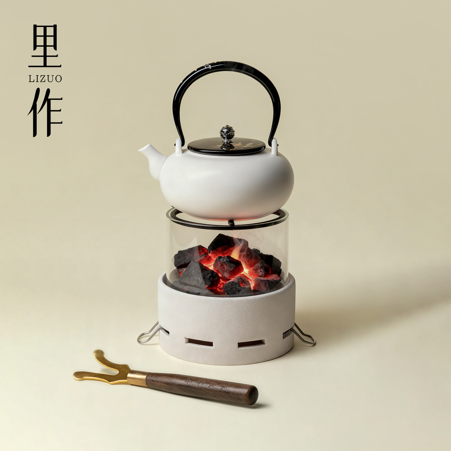 里作 冬日围炉煮茶观火碳炉陶瓷煮茶壶茶具套装家用木炭取暖炭炉,餐饮具,煮茶炉,淘宝优惠券,粉丝福利购,淘宝优惠卷