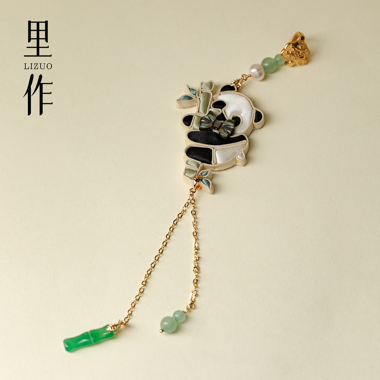 里作新中式创意手工diy熊猫胸针