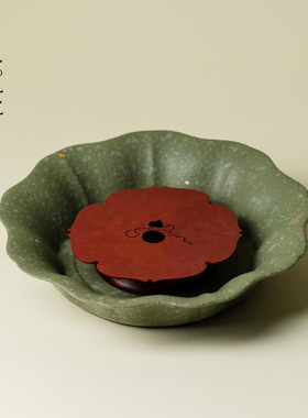 里作 高颜值壶承家用功夫茶具中国传统色绿色精致小型储水小茶台