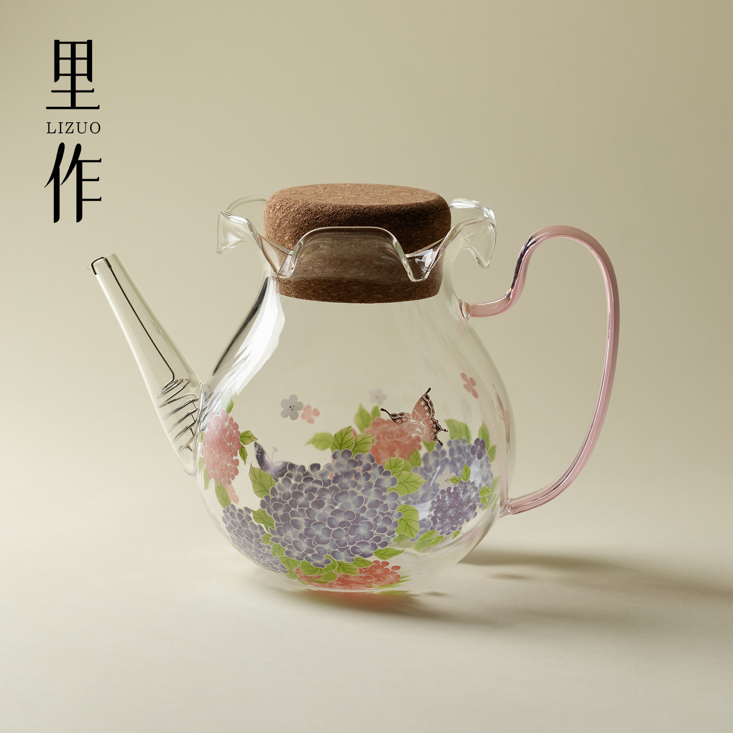 里作 新中式创意纯手工茶壶高硼硅小清新冷水壶耐热玻璃功夫茶具