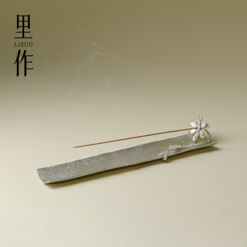 里作纯锡莲花香插线香炉卧香座