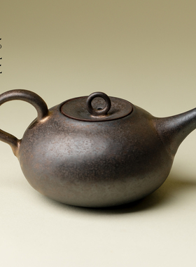 里作日式窑变墨金茶壶家用复古轻奢分茶壶黑色高端功夫茶具泡茶器