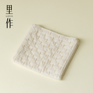 里作日式复古刺子绣手织老布茶巾棉麻手工简约风雅养壶巾茶道配件