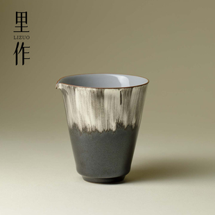 里作无极鎏银纯手工匀杯高端轻奢陶瓷公道杯家用功夫茶具均杯茶海